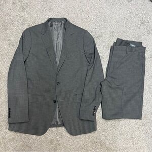 Bonobos Suit Mens 42R 34x33 2 Piece Jacket Pants Slim Fit Wool Blend Gray Check